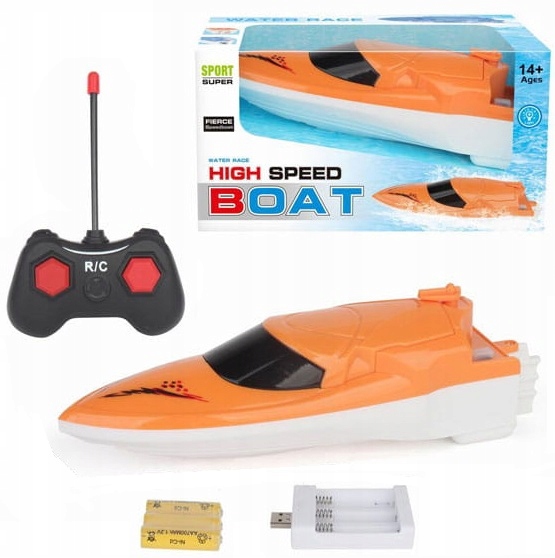 ŁÓDŹ ŁÓDKA MOTORÓWKA NA RADIO Z ŁADOWARKĄ ZDALNIE STEROWANA RC + PILOT