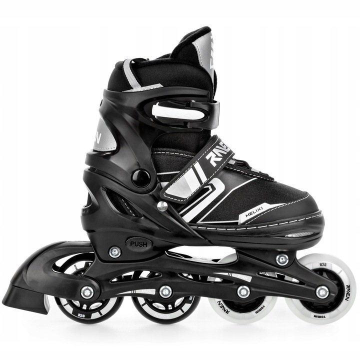 Rolki Łyżwy Wrotki 4w1 Regulowane RAVEN Helixi Black/Grey 34-37 Kółko LED