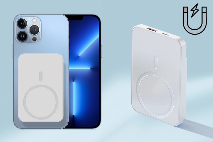 POWERBANK MAGNETYCZNY BEZPRZEWODOWY Z MAGSAFE 10000mAh 22,5W PD + kabel CC