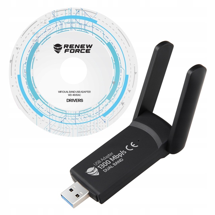 1300Mbps ZEWNĘTRZNA Karta Sieciowa WI-FI Adapter USB 3.0 DUAL 2 Anteny 5GHz