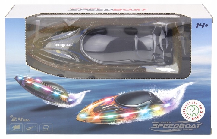 Motorówka Łódź Łódka Wyścigowa Zdalnie Sterowana RC Światła LED + Pilot