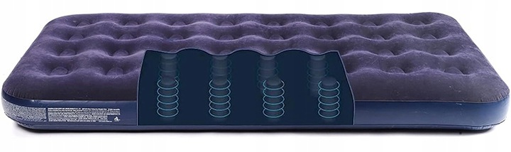 MATERAC JEDNOOSOBOWY DMUCHANY DO SPANIA WELUROWY ŁÓŻKO Z POMPKA 1