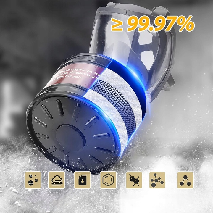 MASKA PRZECIWPYŁOWA + PRZECIWGAZOWA + 2 WKŁADY WĘGLOWE + 10x FILTRY Koanni