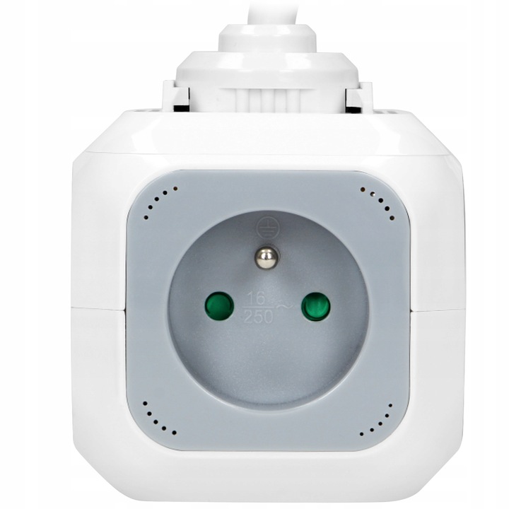 Przedłużacz Listwa Kostka Magic Cube 4-Gniazda 2x USB Ładowarka Kabel 1,4m