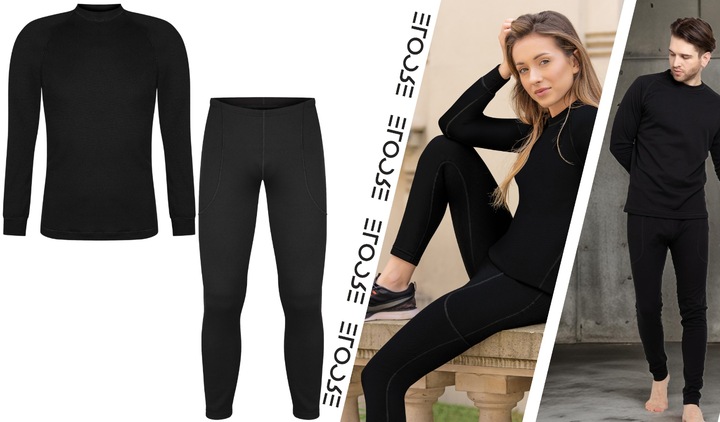 BIELIZNA TERMOAKTYWNA DAMSKA S MĘSKA KOMPLET ODDYCHAJĄCA CIEPŁA Z MESZKIEM