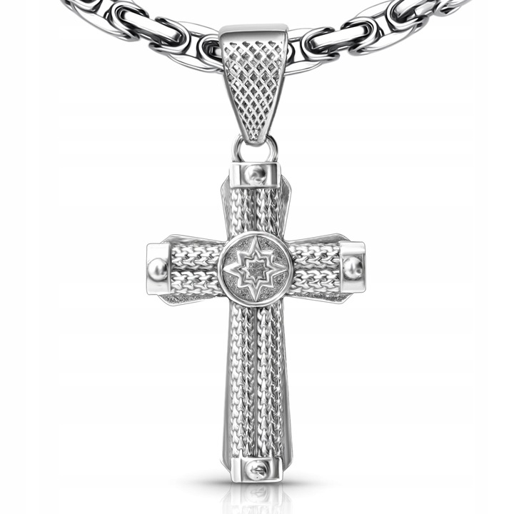 Srebrny duży krzyżyk męski 925 zawieszka wisiorek bez łańcuszka