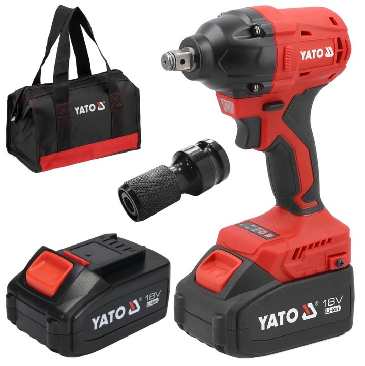 YATO KLUCZ UDAROWY AKUMUL. BEZSZCZOTKOWY 18V 350NM + 2x4Ah + TORBA +ADAPTER