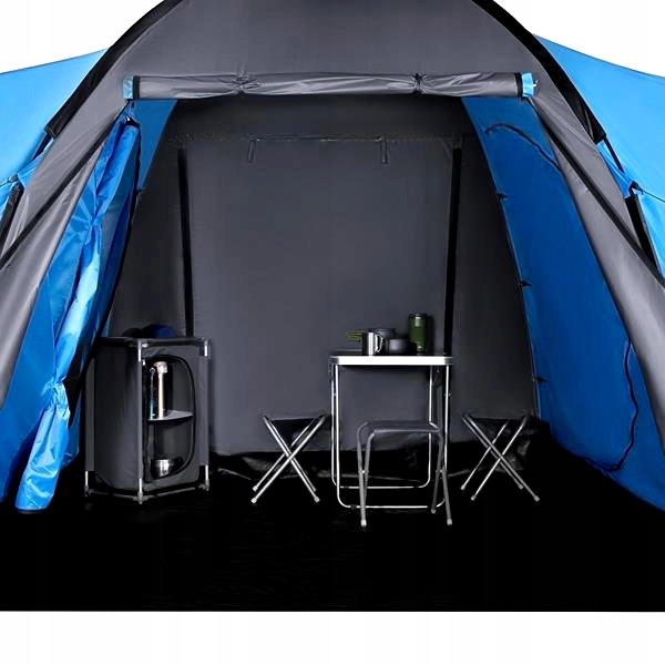 Turystyczny Namiot Kempingowy Duży Z 2 Wejściami 2 Sypialnie 6 osób SOLIDNY