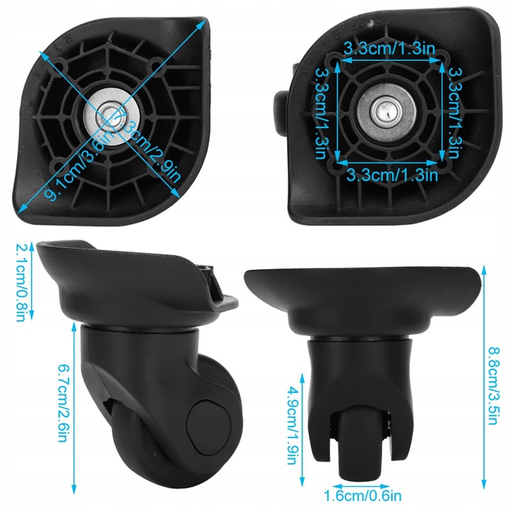 KÓŁKO DO WALIZKI CZĘŚCI WALIZEK TORBA 2SZT.