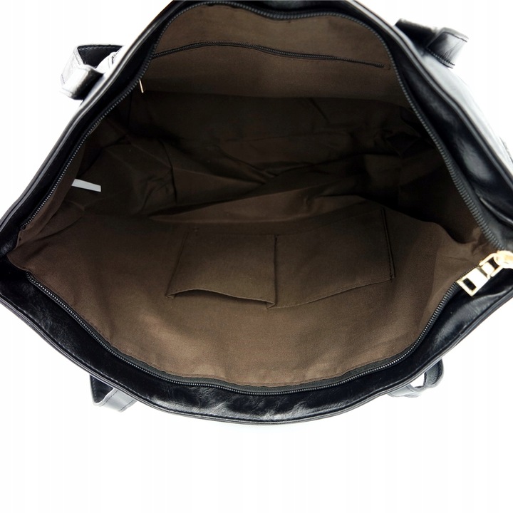 DUŻA TOREBKA TORBA DAMSKA NA RAMIĘ CZARNA MIEJSKA DO PRACY POJEMNA SHOPPER