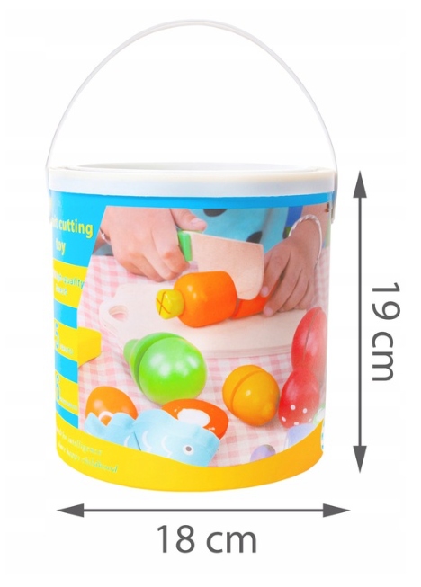 Drewniane Warzywa i Owoce do Krojenia na Rzep dla Dzieci Duży Zestaw XXL