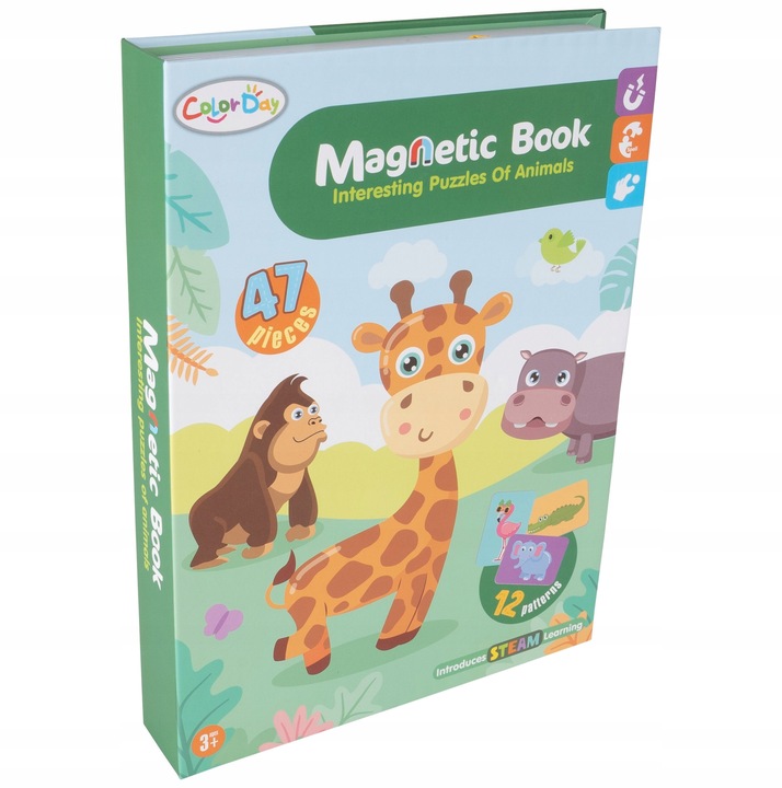 Książka układanka magnetyczna edukacyjna Safari Zwierzęta ZOO dla Dzieci