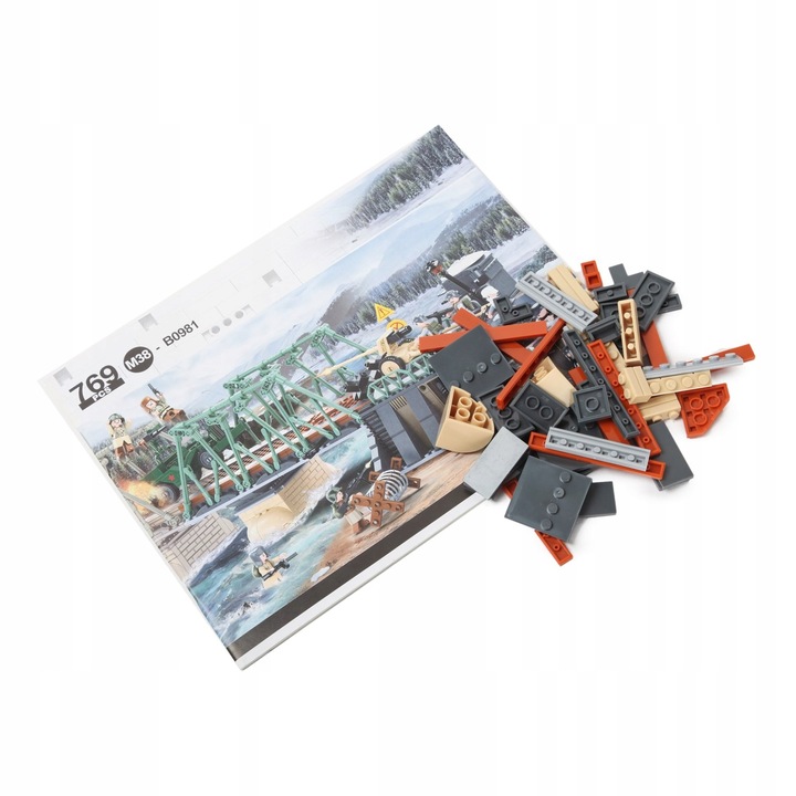 Klocki Bitwa Na Moście Jeep W Pułapce Armia Wojsko BUNKIER DZIAŁO 8 FIGUREK