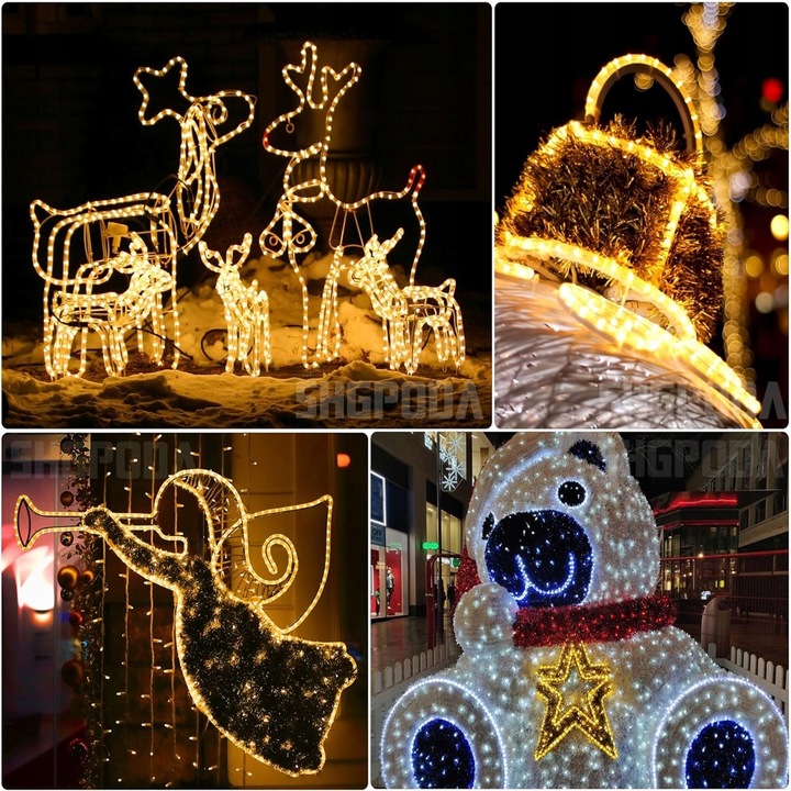 Wąż świetlny lampki choinkowe LED 20 m Ciepło Biały