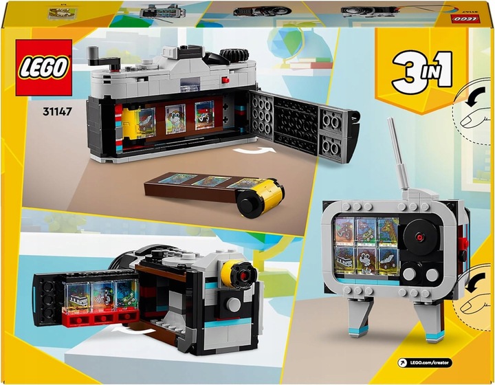 LEGO Creator 3w1 Aparat w stylu retro klocki 31147 zestaw torba na prezent