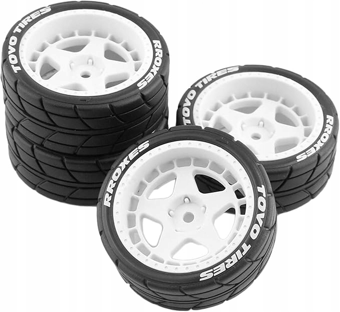 Kółka Do Samochodu 4X RC Opony Z Piastami 12mm Gumowe Zestaw 4 szt