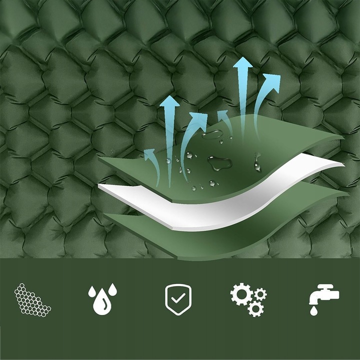 MATA SAMOPOMPUJĄCA KARIMATA DMUCHANA MATERAC 200X70X10CM zPODUSZKĄ MATERAC