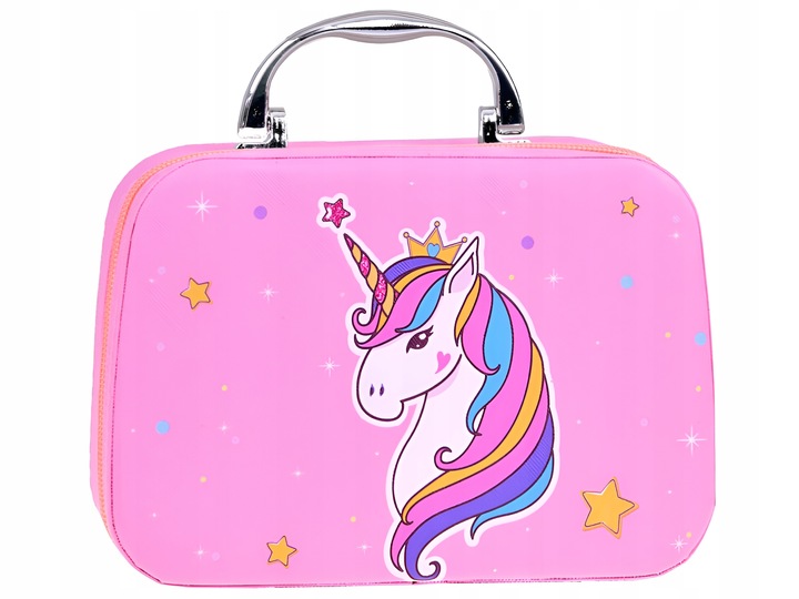 KUFEREK JEDNOROŻEC Z KOSMETYKAMI DLA DZIEWCZYNKI PAZNOKCIE MAKIJAŻ MAKE UP