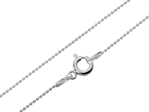 ŁAŃCUSZEK SREBRNY 925 KULKOWY 1,0 - DŁUGOŚĆ 40cm