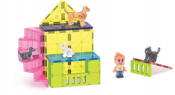 Plac Zabaw dla Zwierząt Klocki Magnetyczne 50 elementów - Magna-Tiles