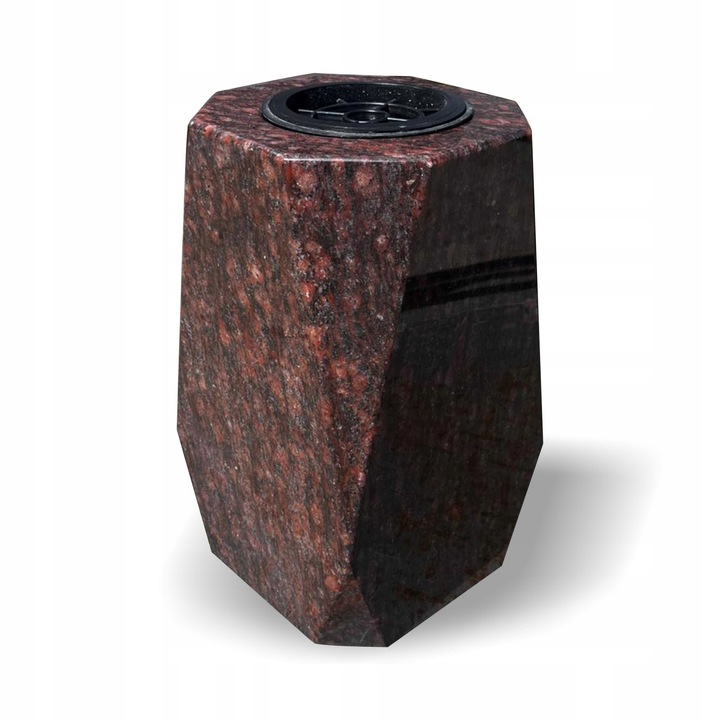 Wazon Granitowy Na Grób Wazon na Pomnik Diament Ruby Star (Czerwony/Brąz)