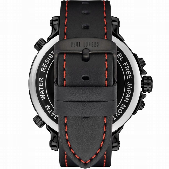 Duży zegarek męski Paul Lorens TEZERT multidatownik + strefy czasowe GRAWER
