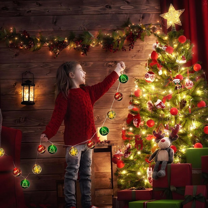Łańcuch Girlanda Świetlna 20Led Na Boże Narodzenie Na Baterie4.1 m z pilot