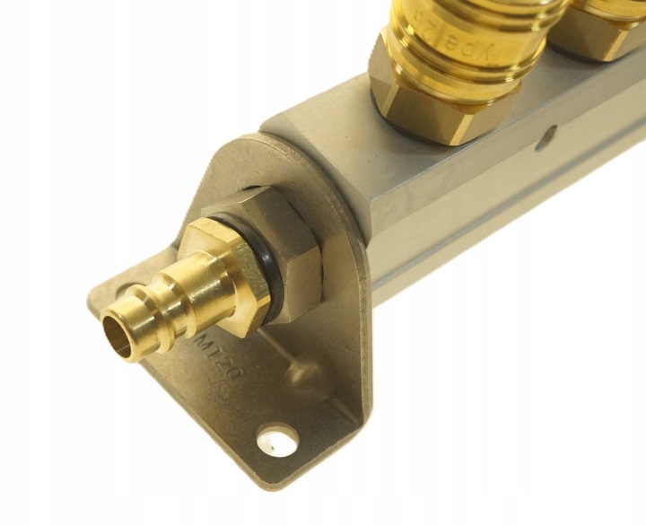 ROZDZIELACZ POWIETRZA Z UCHWYTEM 3 x SZYBKOZŁĄCZKA 3/8 TYP 26, WTYK RQS