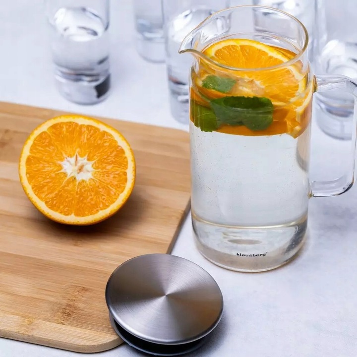 Dzbanek Szklany 1,5 L Pojemnik na WODĘ LEMONIADĘ herbatę MROŻONĄ sok Napoje