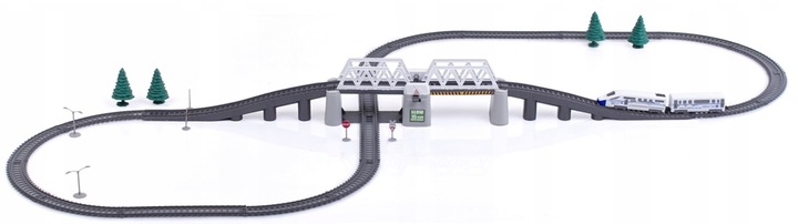 Kolejka Elektryczna Pociąg Ogromny Tor Tunel Podnoszony Most 366cm Wagony