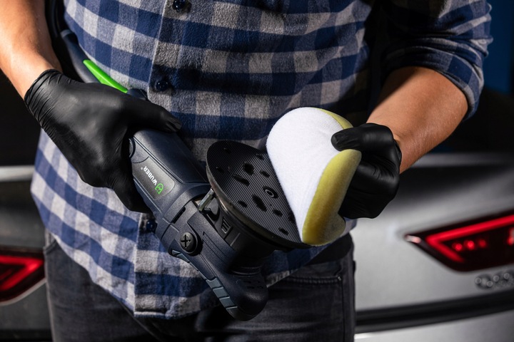 POLERKA SAMOCHODOWA 1500W MIMOŚRODOWA Z REGULACJĄ OSCYLACYJNA + GĄBKI +PADY