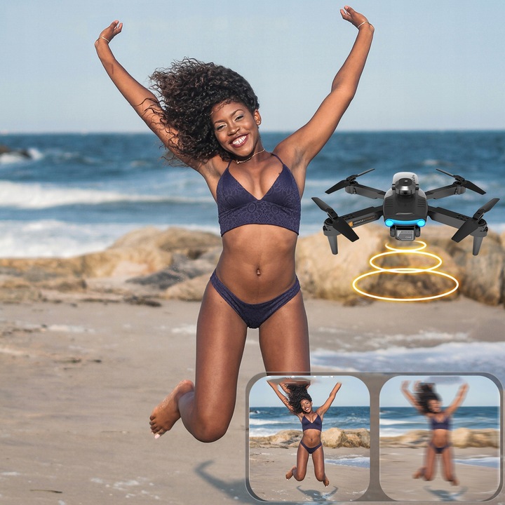 DRON Z KAMERĄ 4K DLA DOROSŁYCH 360° OMIJANIE PRZESZKÓD WIFI SKŁADANY DRON