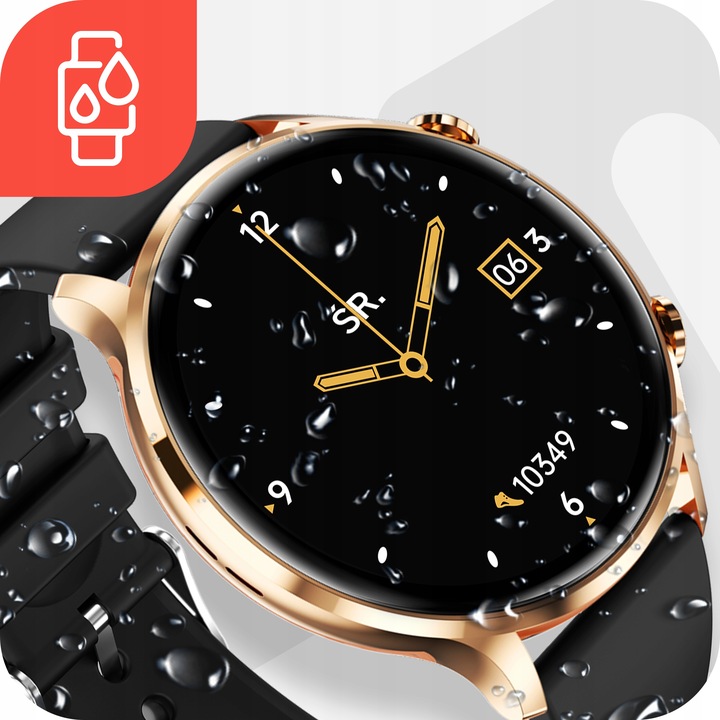 Smartwatch Zegarek Damski Pomiary Rozmowy Pulsometr Polskie Menu Elegancki