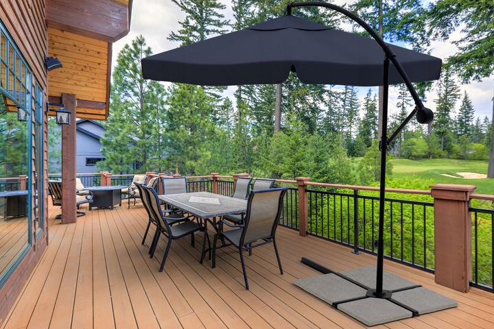 PARASOL OGRODOWY SKŁADANY NA WYSIĘGNIKU 350CM ANTRACYT +POKROWIEC GRAFITOWY