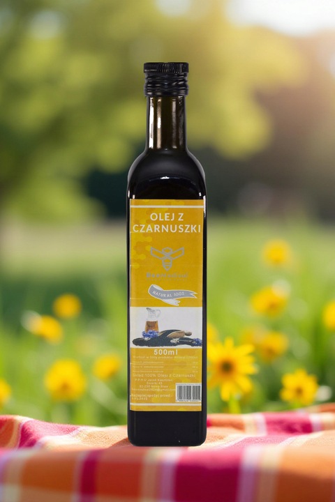 Olej Z Czarnuszki 500ml ml Tłoczony Na Zimno Czarnuszka Nierafinowany