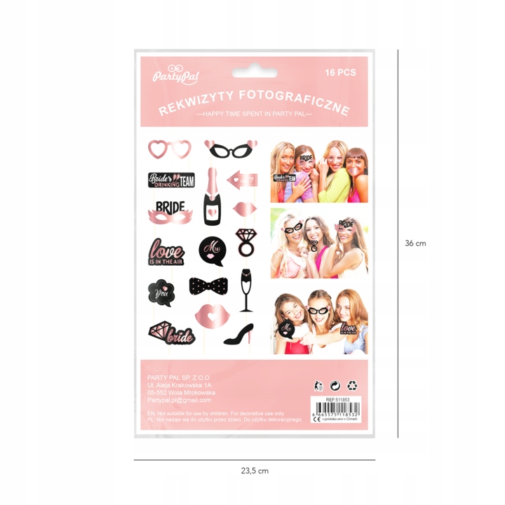 Rekwizyty do zdjęć Wieczór Panieński 16 sztuk Bride