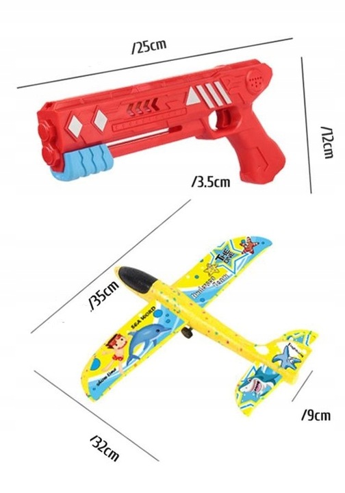 Samolot Styropianowy Wyrzutnia Duzy 35x32cm - Idealny prezent dla dzieci