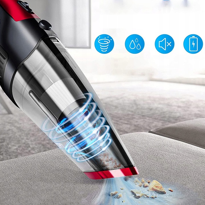 ODKURZACZ PODRĘCZNY BEZPRZEWODOWY MOCNY DO AUTA SAMOCHODOWY 120 W 7200 PA