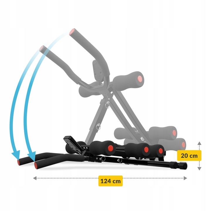 TRENAŻER MIĘŚNI BRZUCHA REGULOWANY SKŁADANY DO ĆWICZEŃ Z LICZNIKIEM 4FIZJO