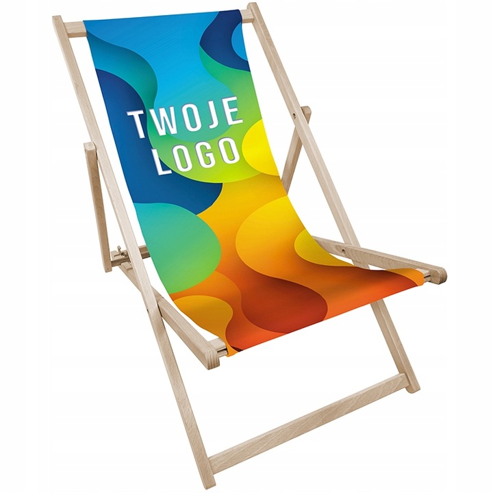 LEŻAK OGRODOWY DREWNIANY BUKOWY TWÓJ WZÓR TWÓJA GRAFIKA TWOJE LOGO FIRMY