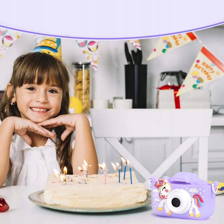 APARAT CYFROWY DLA DZIECI JEDNOROŻEC 48Mpx SELFIE KAMERA+KARTA 32GB MENU PL