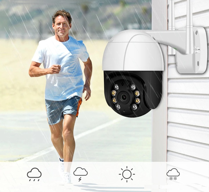 KAMERA ZEWNĘTRZNA OBROTOWA IP WIFI 2MPX FULL HD 4x ZOOM DO MONITORINGU