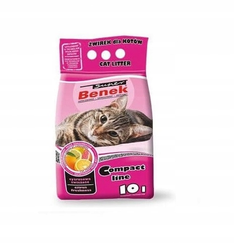 Super Benek Compact Cytrusowa Świeżość 10L Żwirek Bentonitowy Dla Kota