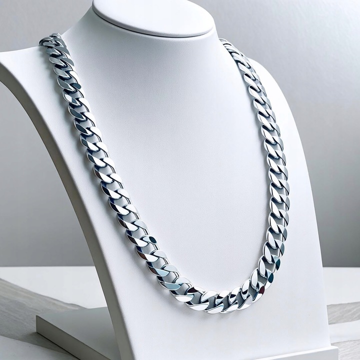 Łańcuszek SREBRNY Męski GRUBY 9mm Łańcuch Pancerka SREBRO 925 PEŁNY