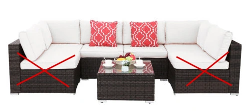 KOMPLET RATTAN SOFA STOLIK RATAN 4 OSOBY