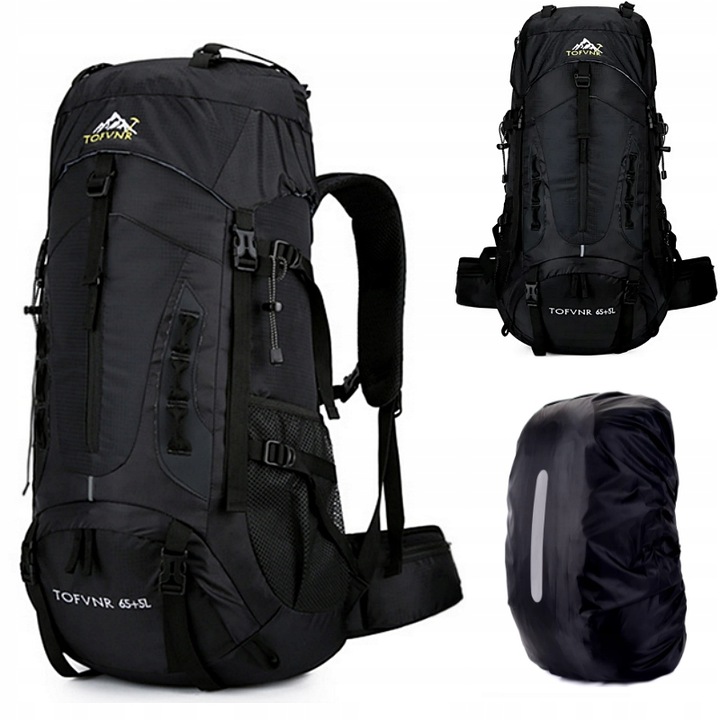 Plecak turystyczny trekkingowy plecak górski 70L Traper 3 BLACK