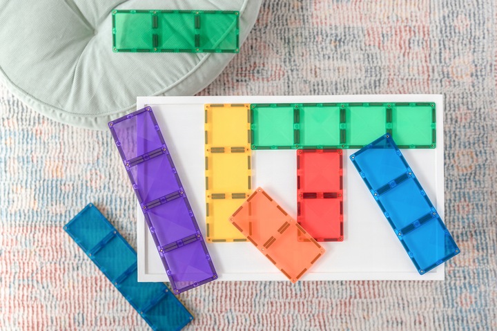 klocki magnetyczne prostokąty Rainbow Rectangle Pack 18 el. Connetix