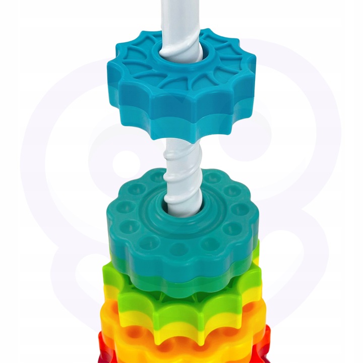 EDUKACYJNA PIRAMIDKA ZAKRĘCONA WIEŻA UKŁADANKA WOOPIE BABY