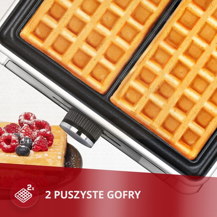 Gofrownica mocna srebrna 2 gofry MPM MGO-41 1600W