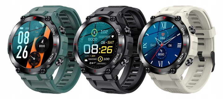 Smartwatch GRAVITY GT8-2 CZARNY Męski BRANSOLETA TĘTNO KALORIE SEN ROZMOWY